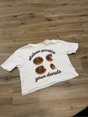 Muscles and Donuts - Graphic Donut Crop Top - 'Whatever Sprinkles Your Donuts'
